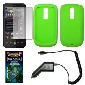  Neon Green Silicone Gel Skin Cover Case + Screen Protector 