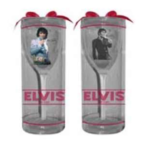  Elvis Presley Wine Glasses 2 Piece Set: Kitchen & Dining
