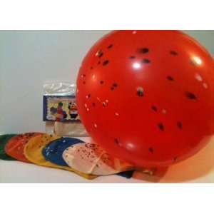 18 Globo Medium Game Balloons Solid Colors with Splatter Paint Design 