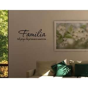 Spanish Vinyl wall quotes Espanol Familia todo porque dos personas se 