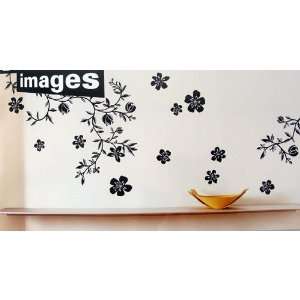 Black and White Flower Garland Wall Stickers: Home 