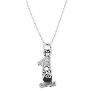    Sterling Silver One Sided Golf Hole in One Necklace: Jewelry