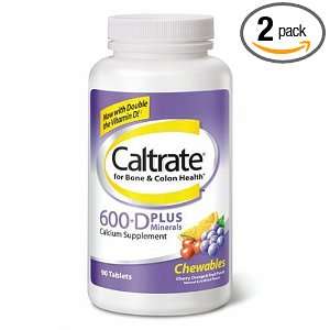 Caltrate 600 Plus D Calcium Supplement Chewable Tablets with Vitamin D 