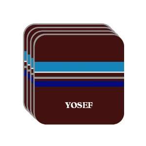 Personal Name Gift   YOSEF Set of 4 Mini Mousepad Coasters (blue 