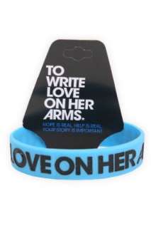  To Write Love On Her Arms Logo Turquoise Rubber Bracelet 