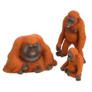  Eco Dome Orangutan Family: Realistic 3 piece Animal Figure 