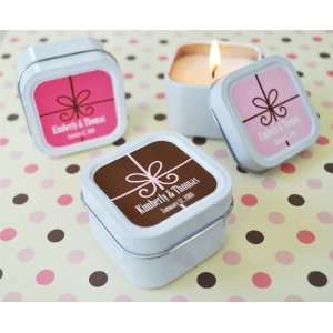  Square Gift Box Personalized Candle Tins: Home & Kitchen