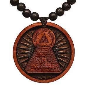   GoodWood NYC Authentic All Seeing Eye Black Wooden Necklace: Jewelry
