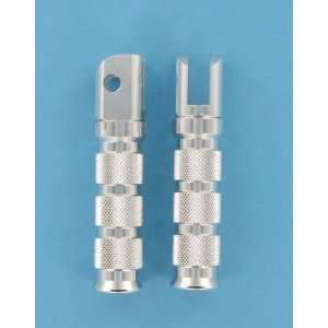   : Emgo Anodized Aluminum Front Footpegs   Silver 50 11211: Automotive