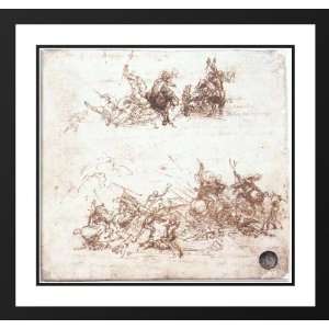   Matted Study of battles on horseback and on foot