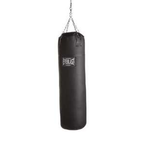  100 lb. Leather Heavy Bag (Black): Sports & Outdoors