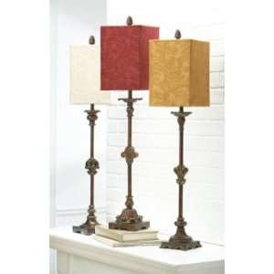Set of 3 Buffet Table Lamps Trieste Gold Brown Finish Square Shade 