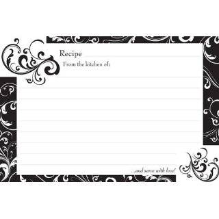  Black & White Damask 4 X 6 Recipe Cards with Scripture 