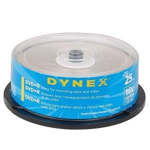  Dynex 16x 4.7GB 120 Minute DVD+R Media 25 Piece Spindle 