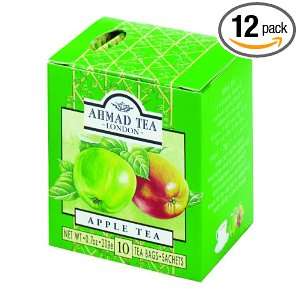 Ahmad 10 Foil Enveloped Teabag Apple, 0.09 Ounce Packet (Pack of 12)