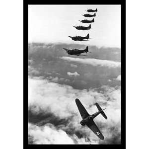 Douglas Dauntless Dive Bombers   12x18 Framed Print in Black Frame 
