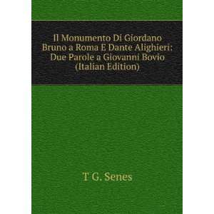    Due Parole a Giovanni Bovio (Italian Edition) T G. Senes Books