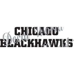  CHICAGO BLACKHAWKS WRITING LOGO NHL WHITE DECAL VINYL 