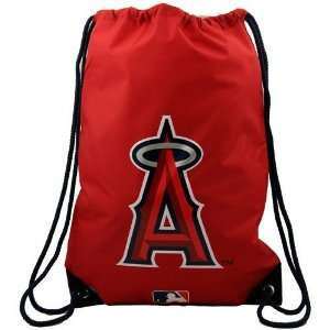  Anaheim Angels Red Nylon Drawstring Backpack: Sports 