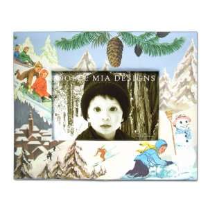    Dolce Mia Skiing Kids Sew Vintage Picture Frame   4x6 Baby