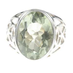   : 925 Sterling Silver GREEN AMETHYST Ring, Size 7.25, 5.31g: Jewelry