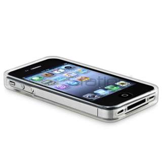 Hard Case+4 TPU Gel Rubber Cover For Verizon iPhone 4 4S G  