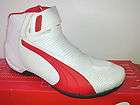 puma flat 2v2 white red perf motorcycle boot size 43