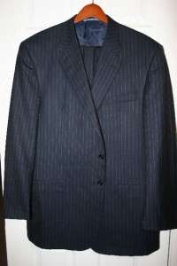   FREEMAN LORO PIANA Charcoal Chalk Pin Custom 2 Btn Suit 46 L NWT$1695
