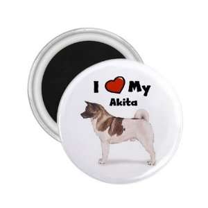  I Love My Akita Refrigerator Magnet: Kitchen & Dining