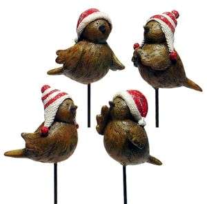 Brown Winter Holiday Bird Craft Pick Stocking Cap NEW  