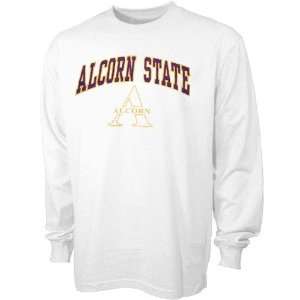  Alcorn State Braves White Bare Essentials Long Sleeve T 