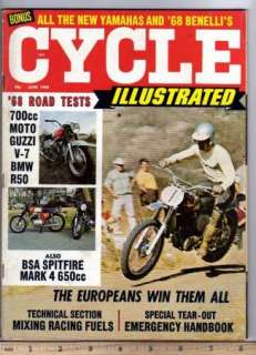 CYCLE ILLUSTRATED JUNE 1968 MOTO GUZZI V 7 BMW R50  
