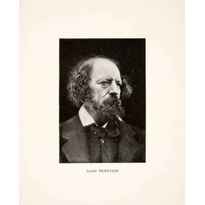   Alfred Lord Tennyson   Original Halftone Print
