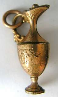 TINY PITCHER URN CHARM PENDANT OLD EUROPEAN METAL AND A GOOD ONE 