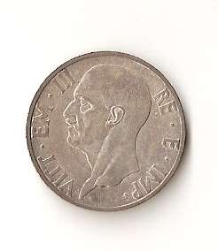 1937R YR XV 5 Lire Italy Silver Coin  