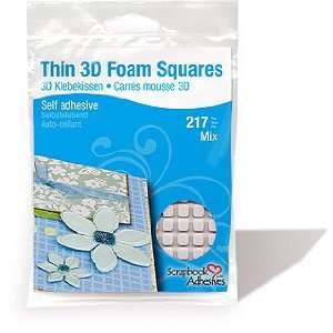  Thin 3D Foam Squares   Mix White: Toys & Games