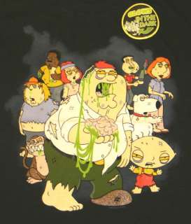 The Family Guy Cast as Zombies Glow In The Dark T Shirt  