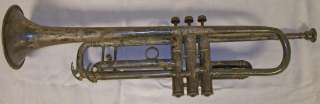 Old antique York silver plate trumpet type musical instrument 87704 