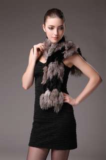 0206 Rex & fox fur Trips scarf muffler scarves collarette neck warmer 