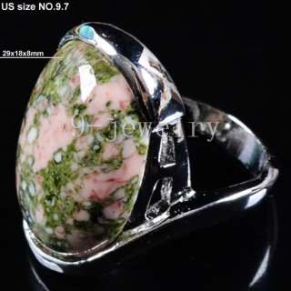 Chinese Lucky Jade Silver Plated Ring TF0234  
