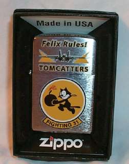 Fighting VF 31 Squadron FELIX RULES TOMCATTERS Zippo US Navy  