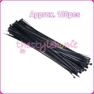 100 Black Plastic Cable Wire Zip Ties 11.6 FREE SHIP  