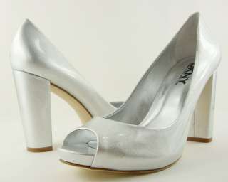 DKNY DONNA KARAN CIRCA Pewter Silver Womens Shoes WEDDING Pump 8 