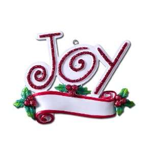  4348 Joy Personalized Christmas Ornament: Home & Kitchen