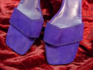 RALPH LAUREN Purple Suede SLIDE HEELS Shoes 9 1/2 B  