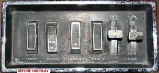 NEW 1966 1973 JEEPSTER COMMANDO SWITCH PANEL OVERLAY  