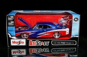   Dodge Charger R/T ALL STARS Diecast 124 Scale   Blue/Red MIB  
