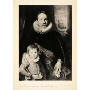  1939 Photogravure Anthony Van Dyck Portrait Father Son 