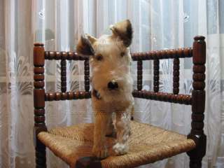 Antique Hermann Germany Large 15 Inch Fox Terrier Mohair Dog  
