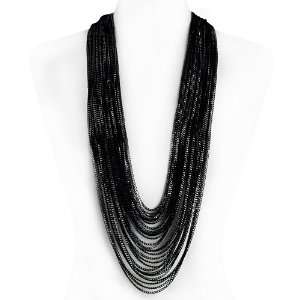  Arabella Black Multi Chain Fashion Necklace: Jewelry